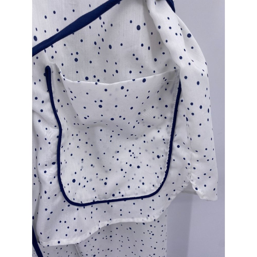 Vintage‎ Mary Jane two piece pajama set size 36 medium white blue polka dot 60s - Picture 4 of 12